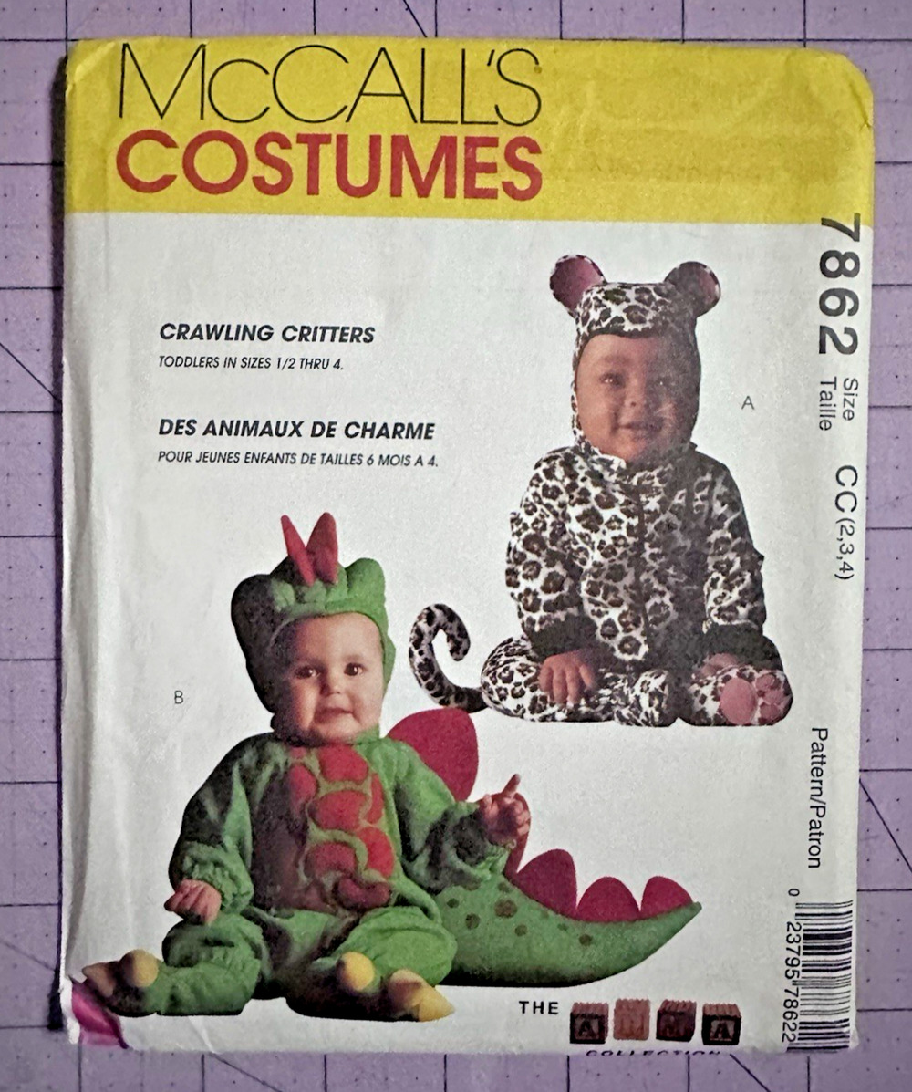 UNCUT McCALL'S COSTUMES PATTERN 7862 "CRAWLING CRITTERS" SIZE CC (2,3,4)